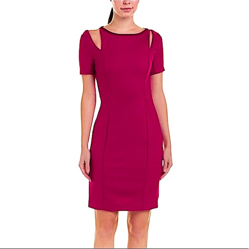 $398 ELIE TAHARI JONAS SHOULDER CUTOUTS PINK SZ 8